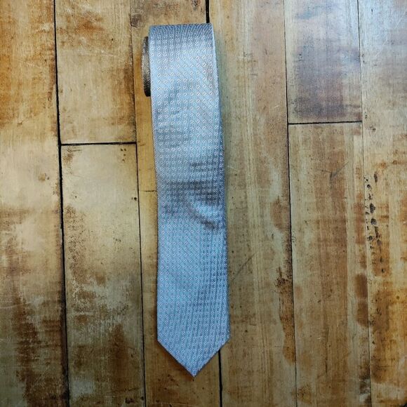 Michael Kors silk tie gray pink office wedding spring easter formal prom - Picture 1 of 5